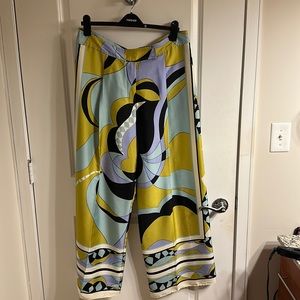 Zara wide leg printed trouser pants size xl